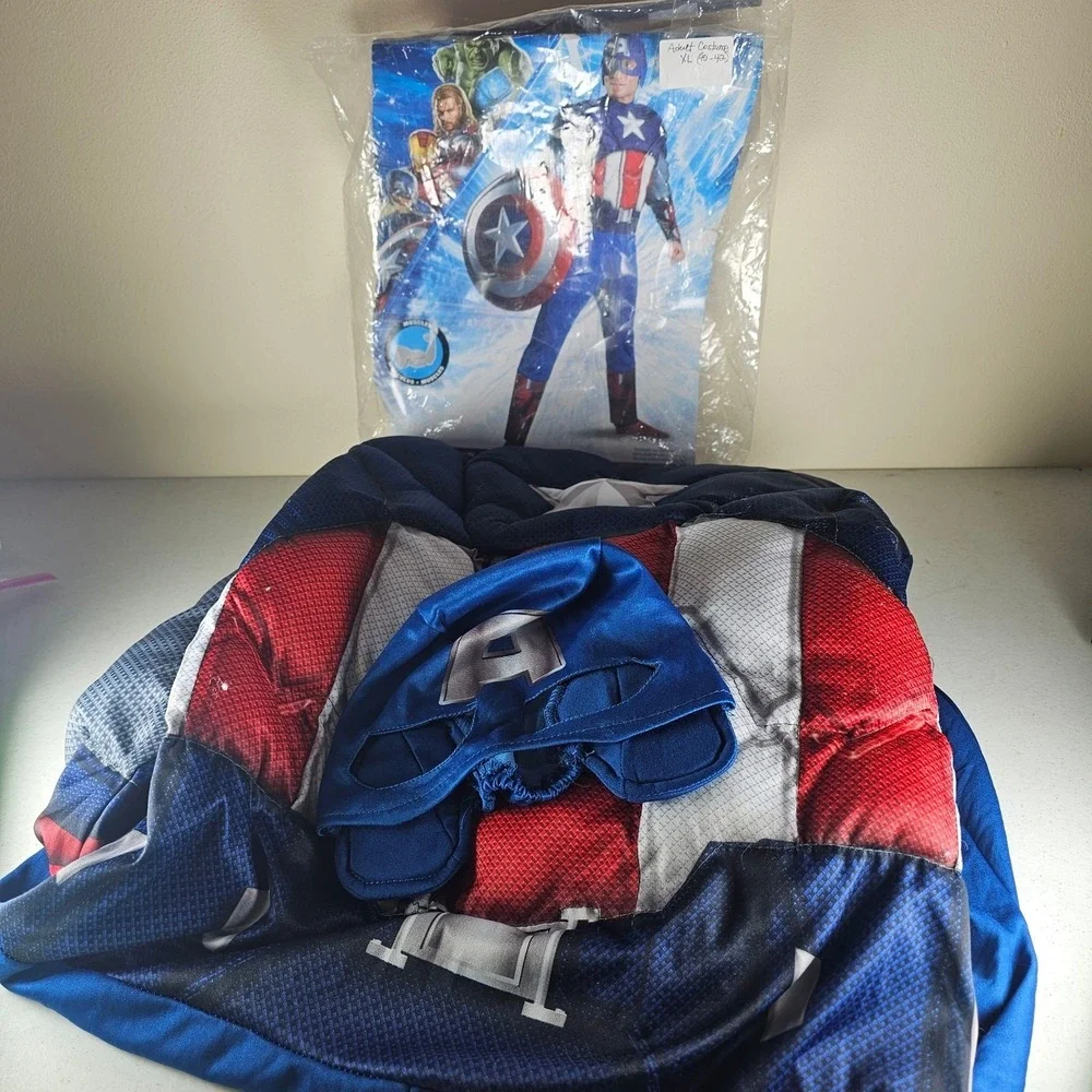 Captain America Avengers Disguise Adult XL 40-42 Costume Cosplay.